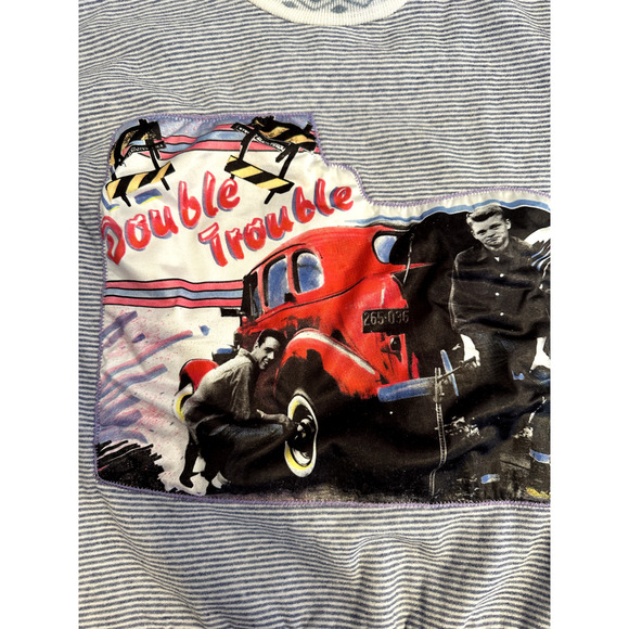 Vintage Bull Frog Kids Double trouble Hotrod Sweater Child Size 10 Made USA 80's - Picture 2 of 6